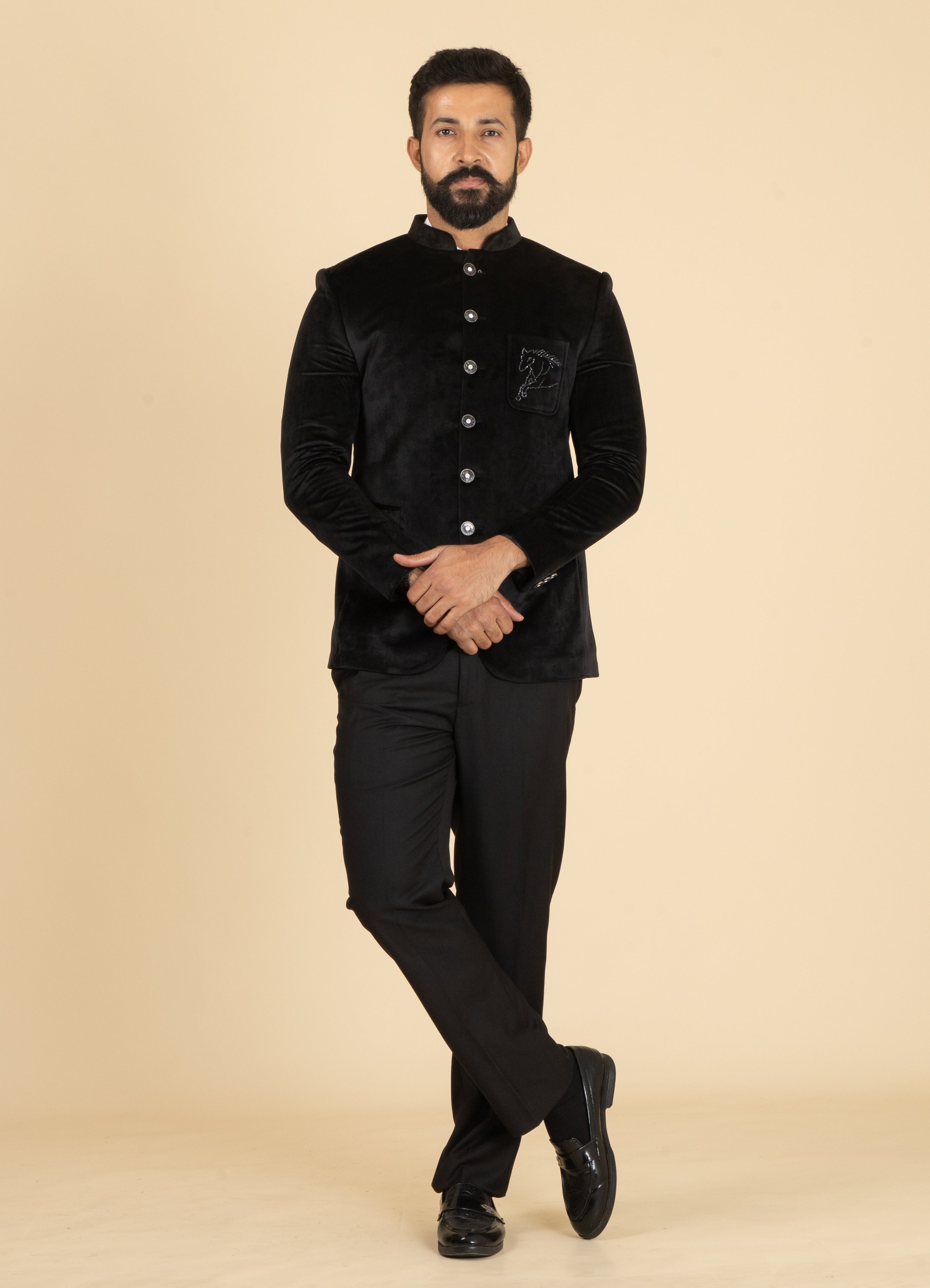 MLS VELVET JODHPURI COAT 1PC