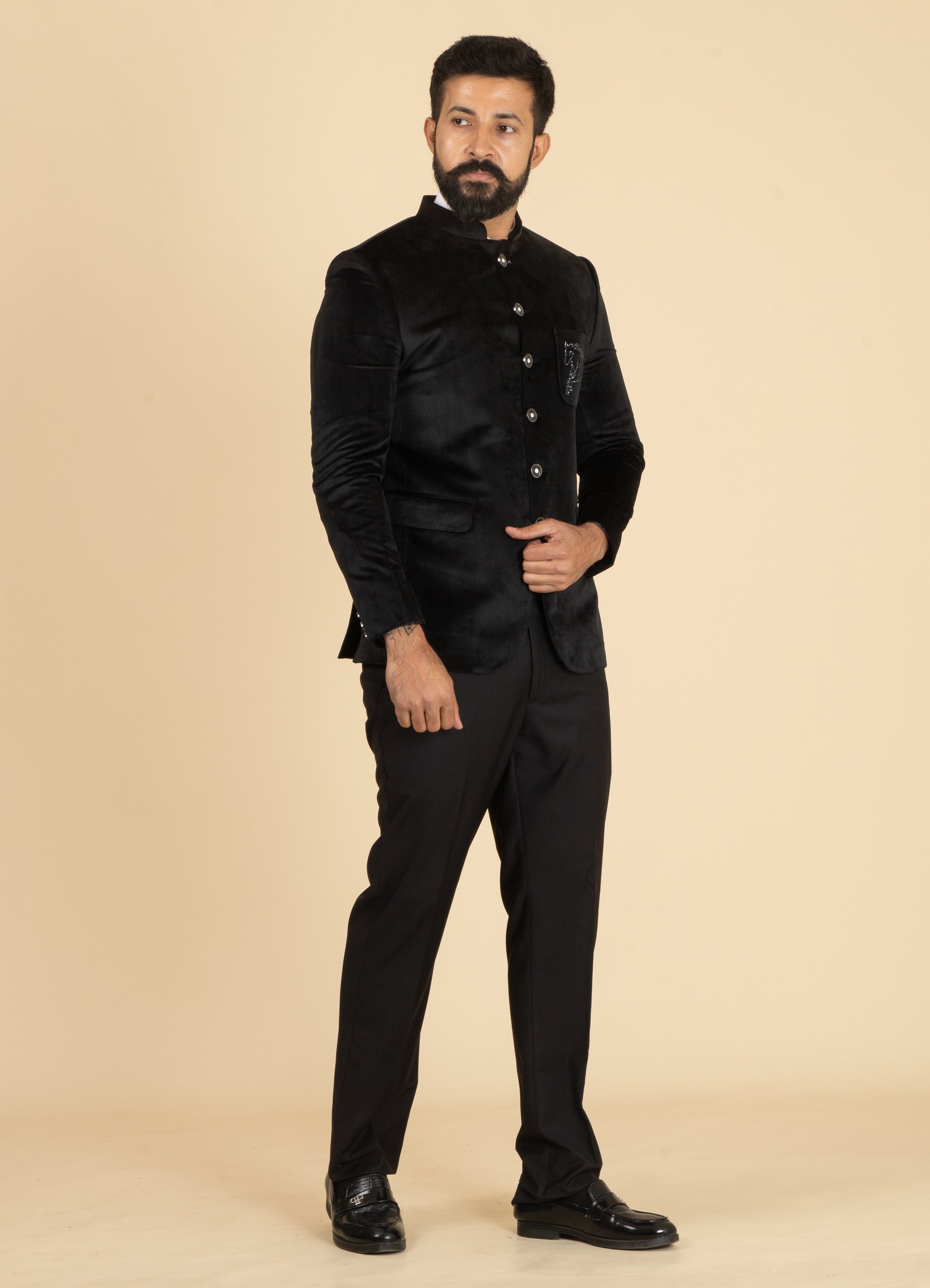 MLS VELVET JODHPURI COAT 1PC